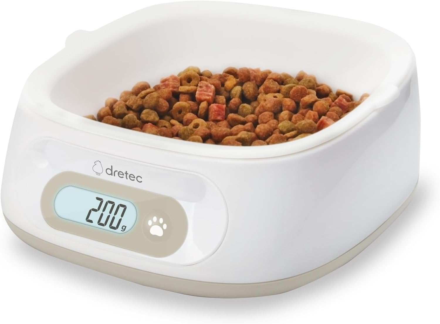 Dretec Food Bowl, Pet Food Scale, Dogs, Cats, Tableware, Digital Scale, Measurable, Backlight, Pets, Bait, Bowl, Slant, Anti-Slip, Removable, Easy to Clean, Dishwasher Safe, Easy to Clean, Easy To image number 4