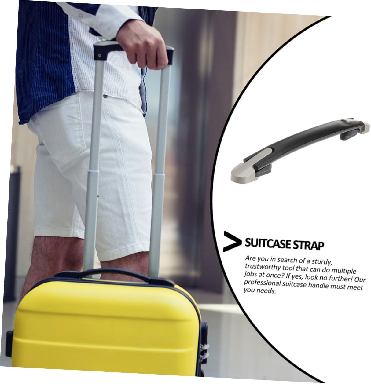 POPETPOP Suitcase Handle Replacement with Screws Sturdy Plastic Luggage Handle Grip for Travel Suitcases and Carrying