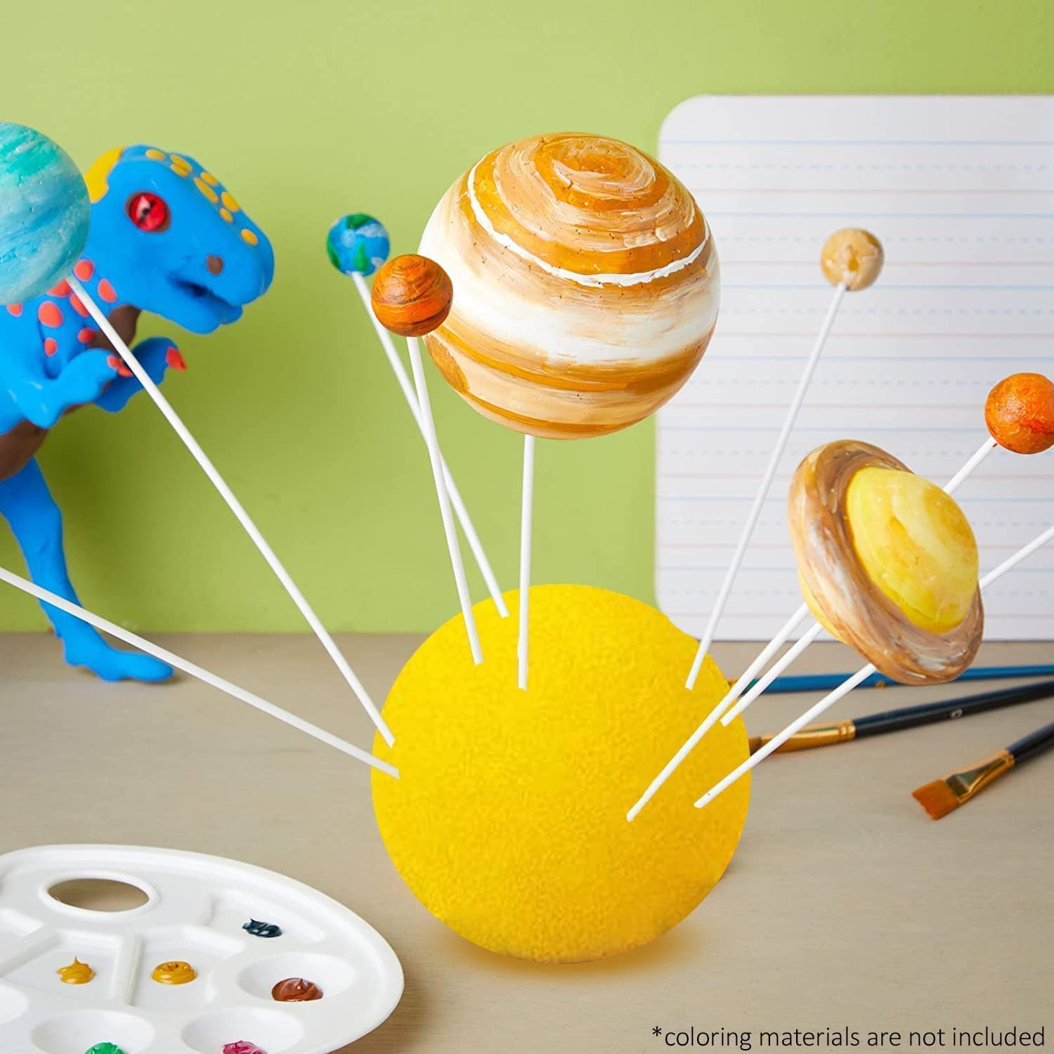 Foam Solar System, for Kids School Science Projects Arts and Diy Crafts Supplies, Can Draw or Paint on These Foam Balls, Embellish with Sequins and Glitter, or Cover Them with Wrapping Paper - White Assorted Sizes image number 4