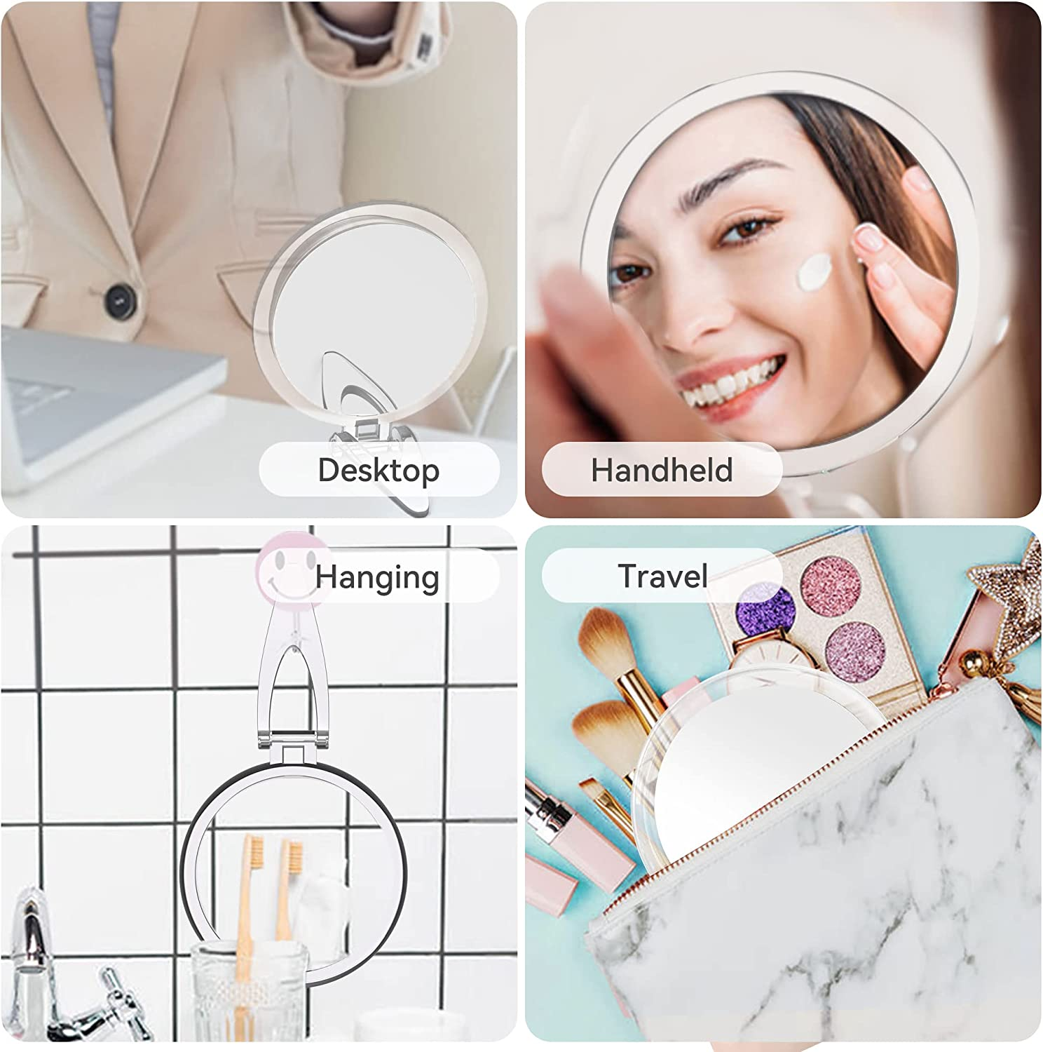 30X Magnifying Mirror, 30X/1X Two Sided Hand Mirror,Travel Mirror for Precise Makeup Applications,Tweezing, and Blackhead/Blemish Removal，5 Inch