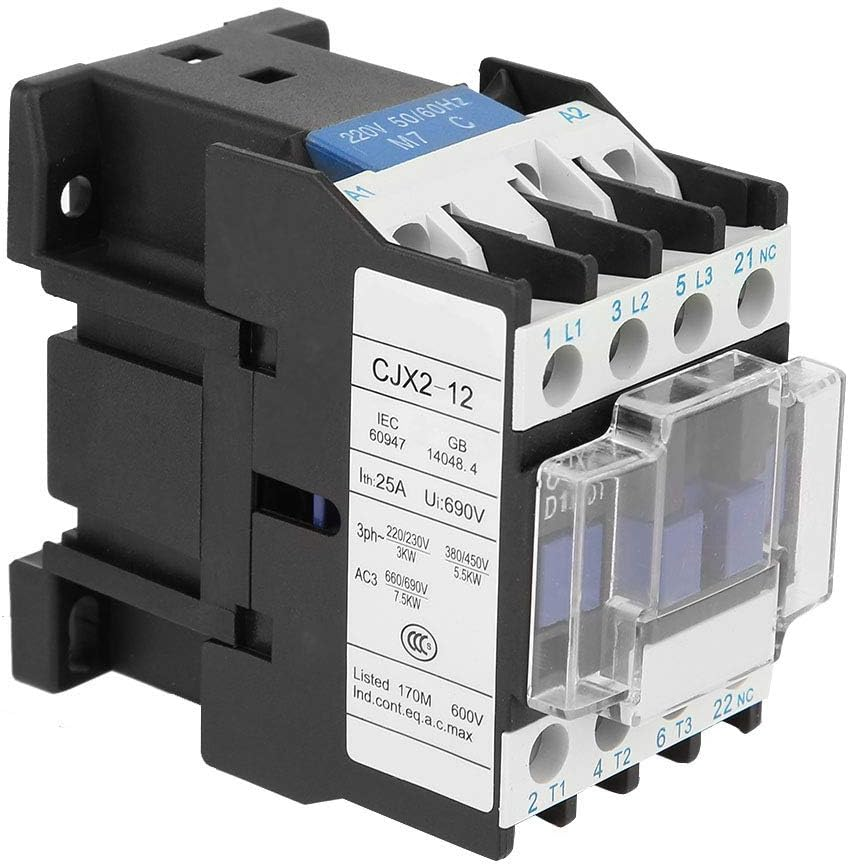 AC Contactor, Silver Tungsten Alloy Industrial AC Contactor, CJX2-1201 Functional for Power Applications for Electrician for Factory for Engineer image number 3