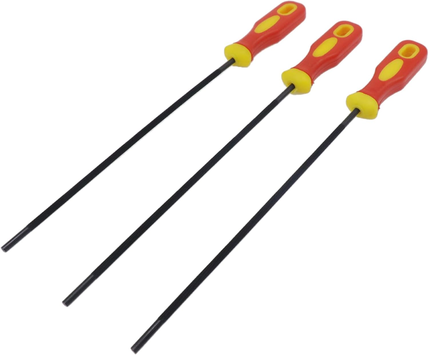 3 Pack 5/32 Inch (4.0Mm) Chainsaw Chain Sharpening Files, round Chainsaw Sharpener File Set with Plastic Handles, Carbon Steel for Sharpening Chainsaws image number 2