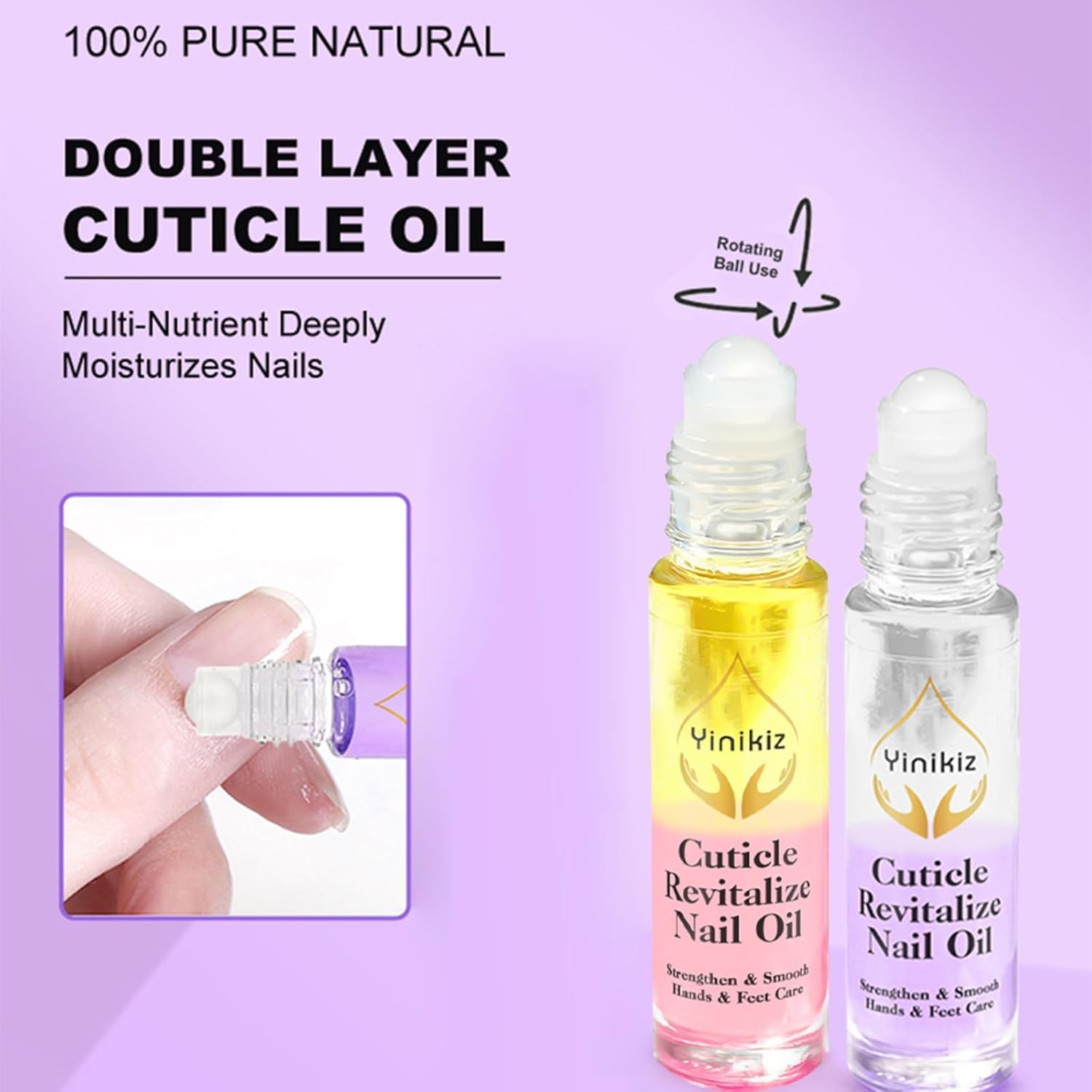 MKNZOME Nail Oil Cuticle, 2PCS Roll-On Oil Treatment for Damaged, Hydrating & Nourishing Cuticle Care Set for Repairing Cracked and Dry Nail image number 6