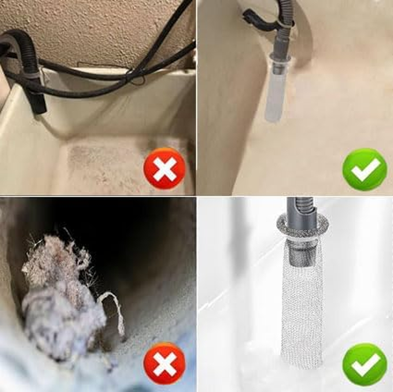 24 Pcs Lint Traps,Washing Machine Lint Snare Traps, Laundry Mesh Washer Hose Filter with 24 Pcs Cable Ties