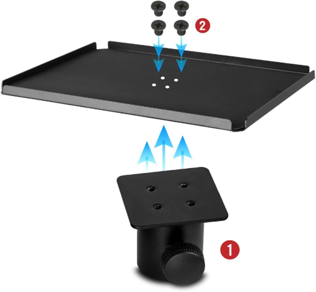 Audio Stand Speaker Stand Large Tray Bracket Universal Hi-Fi Audio Stand for 10 Inch Monitor Lift and Rotate Audio Tripod Speaker Stand(B,Smal image number 5