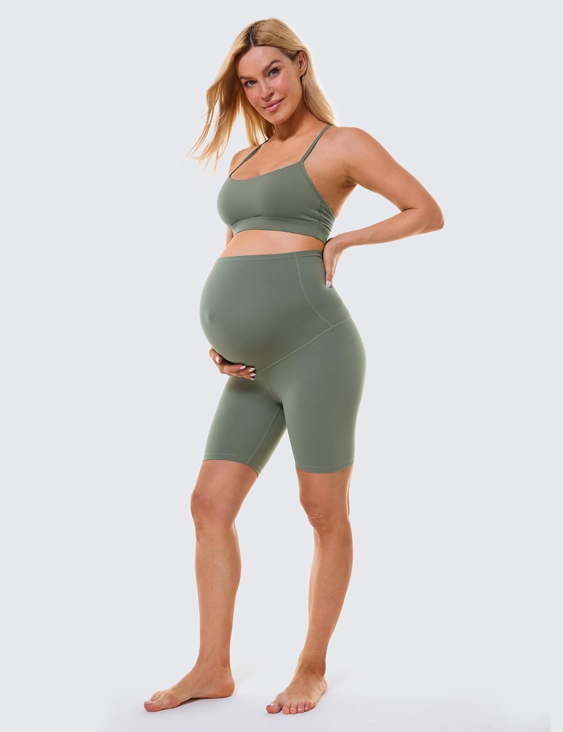 BAYDI Clouduxi Maternity Shorts over Bump - 6" Biker Shorts Women Workout Pregnancy Leggings image number 3