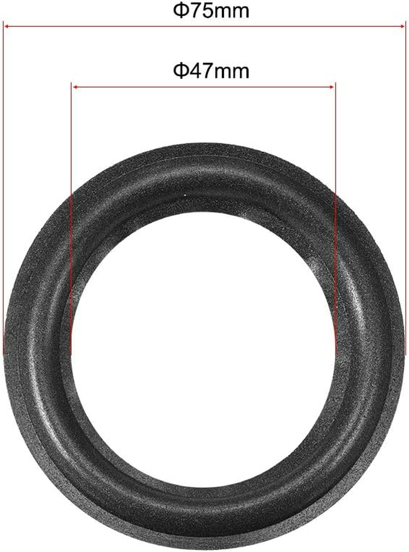 Uxcell 3" 3 Inches Speaker Foam Edge Surround Rings Replacement Parts for Speaker Repair or DIY 4Pcs image number 2