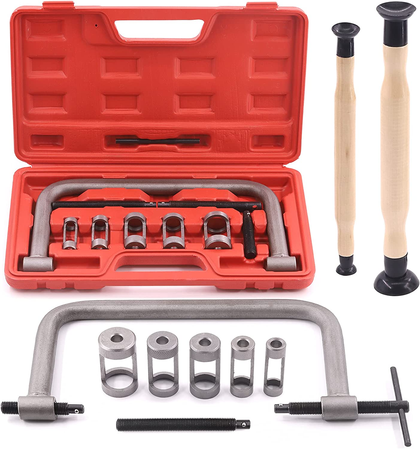Tanstic 12Pcs Valve Spring Compressor and Lapper Set - Auto Compression C-Clamp Tool Service Kit with Lapping Grinding Stick for Motorcycle, ATV, Car, Small Engine Vehicle Equipment image number 5