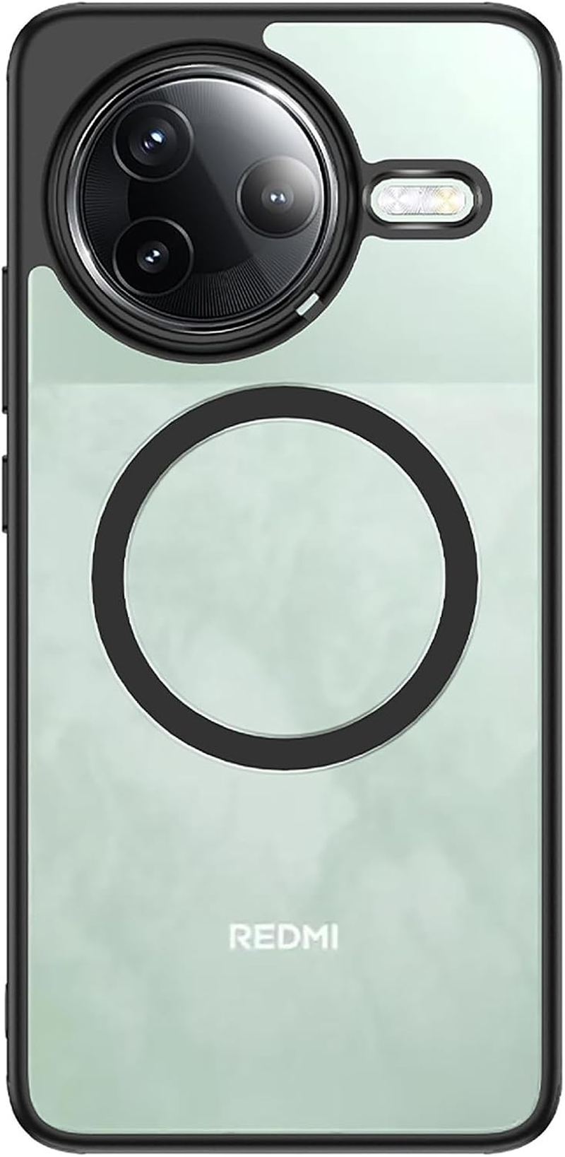 GIOPUEY Magnetic Mobile Phone Case for Xiaomi Poco F7 Ultra Case, Case Compatible with Magsafe, Matte PC Back + TPU Bumper Shockproof Protective Case - Black