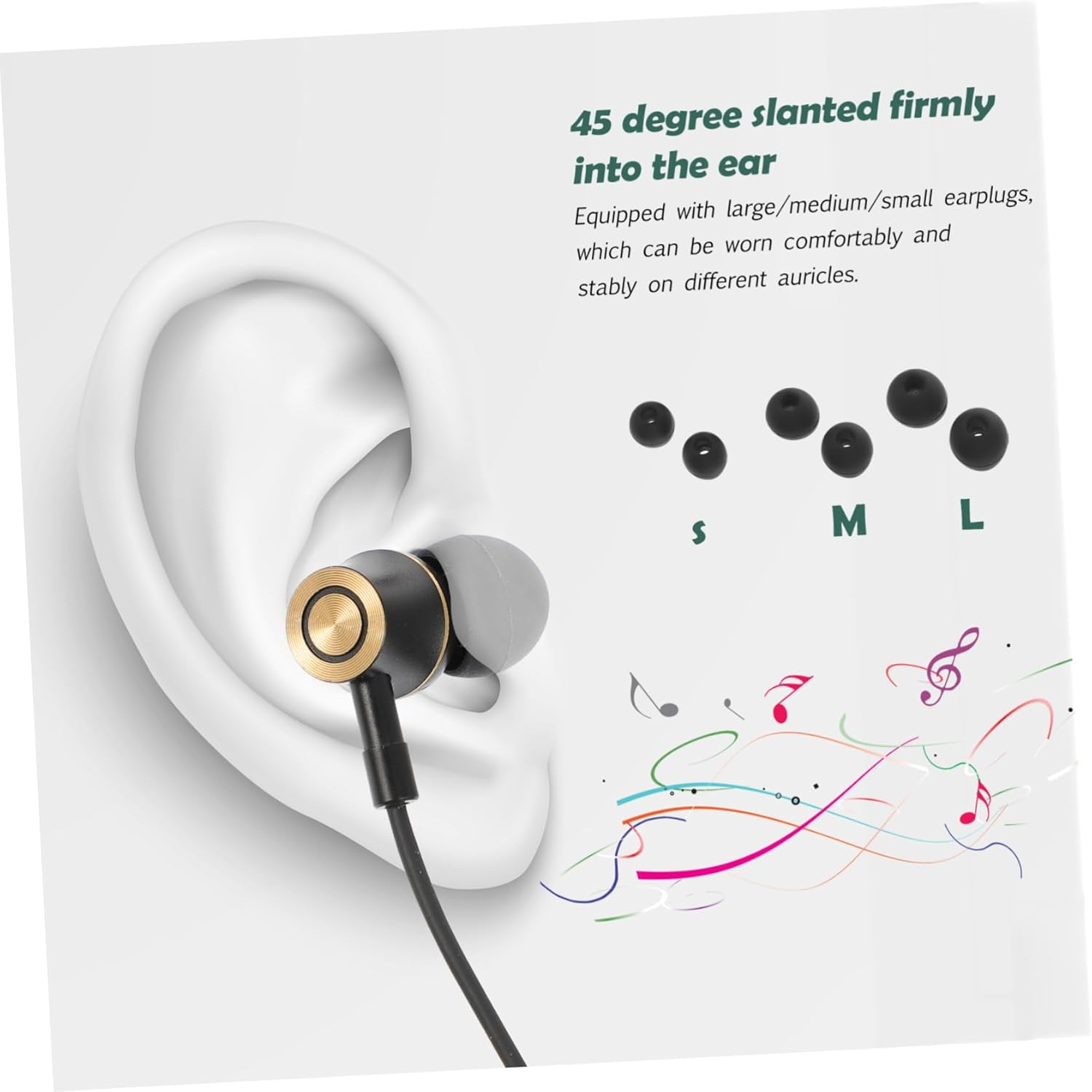 LAPYAPPE USB Type-C In-Ear Earbuds with Mic Noise Reduction Wired Headphone for Phone and Tablet Black Metal Housing Suitable for Call and Music image number 3