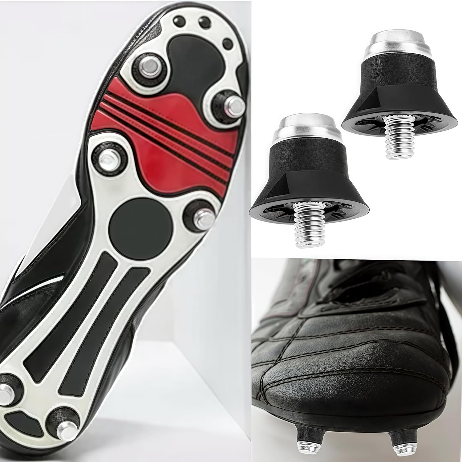 Football Shoe Replacement Parts,Wizefolk 12 Pcs Rugby Boot Metal-Tipped Studs,Cleats for Training,Running Gripper Spikes Nylon 13 Mm 16 Mm image number 3