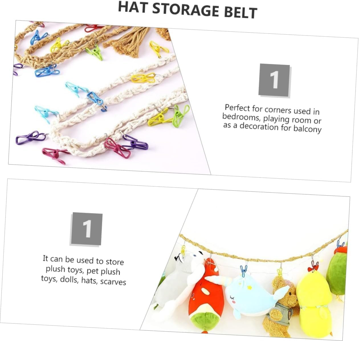 Cotton Stuffed Animal Storage Chain with Clip,1Set Stuffed Animals Storage Chain Stuffed Animal Storage Hanging Chain with Clip,Stuffed Animal Display Holder Chain,Hanging Stuffed Animal Storage Chain image number 6