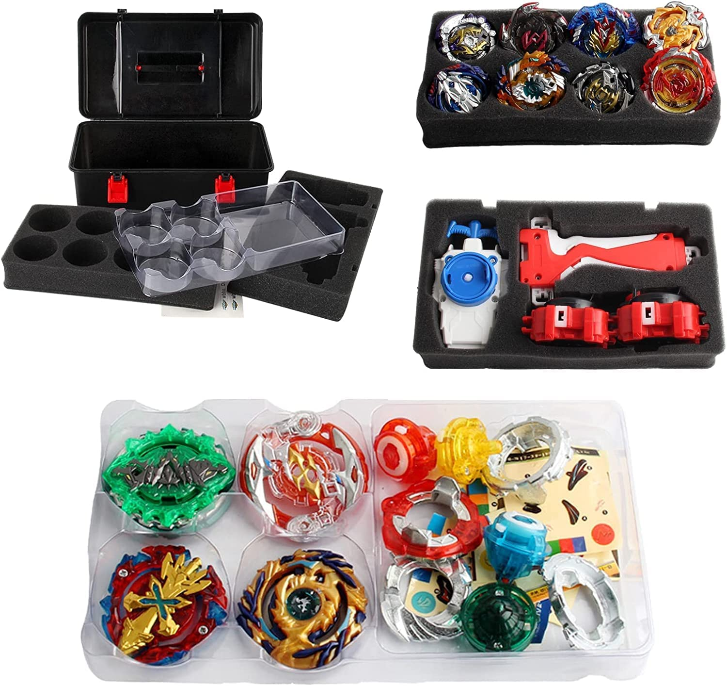 B-Qtech Battling Top Burst 12 New Gyros Top, Evolution Burst Top with Golden Sword & Storage Organizer Carrying Case Box image number 1