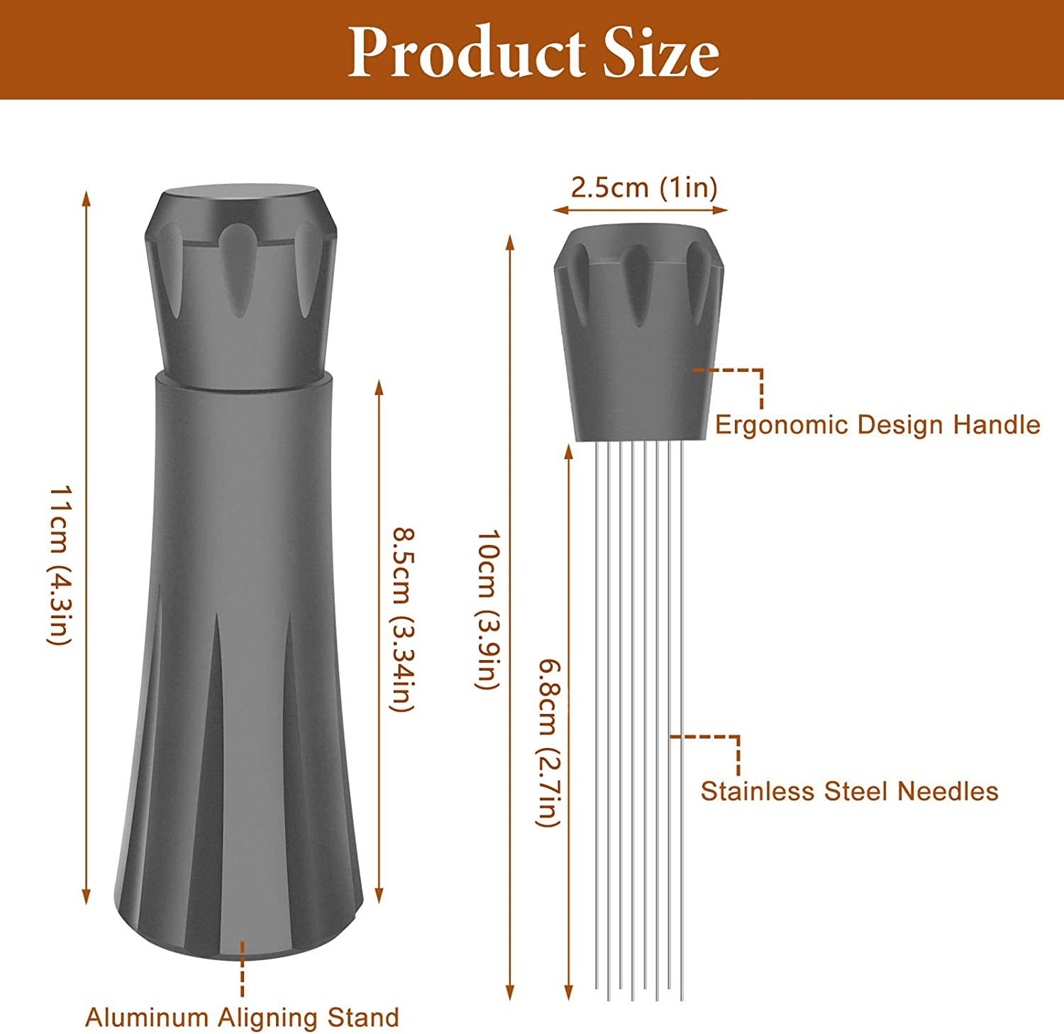 Coffee Stirrer WDT Tool - Espresso Stirrer Coffee Distribution Tool - Professional Espresso Tamper Needle Distributor and Good Barista Tools & Espresso Accessories for Coffee Bar