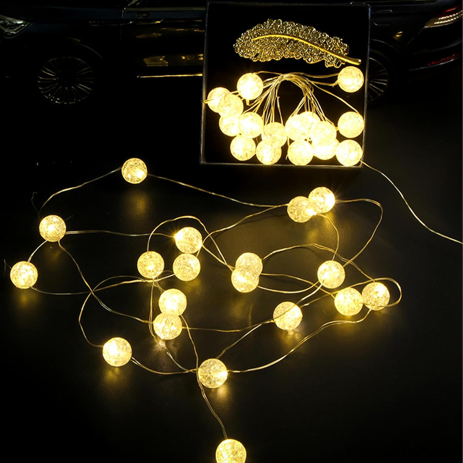 KOBOKO Fairy Lights Crystal Balls with 2 Modes, 3 M, 30 LED Crystal Crackle Balls, Fairy Lights, Battery Operated, Indoor Fairy Lights for Wedding, Christmas, Birthday, Bedroom, Garden, Balcony image number 6