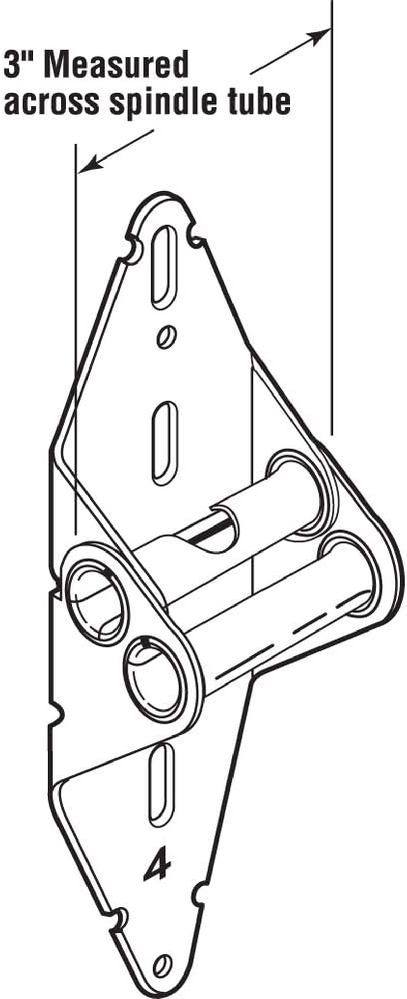 Prime-Line GD 52188 Garage Door Hinge, #4, Galvanized Steel, Accepts 7/16 In. Stem Roller (2 Pack) image number 3