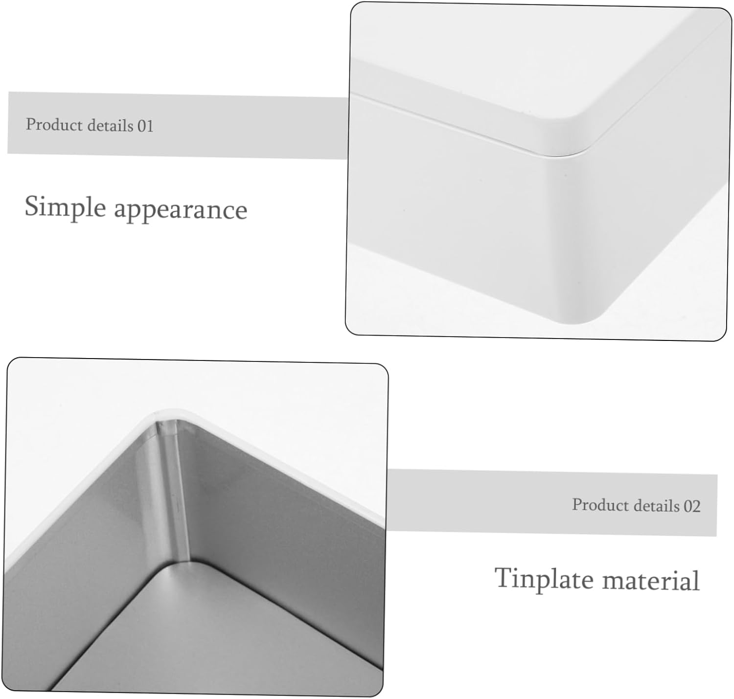 Mobestech 2Pcs Versatile Metal Storage Box: Multi-Use Small Metal Container Box for Candy/Wedding Souvenirs and Cash - Sturdy Tinplate Construction Lid image number 3