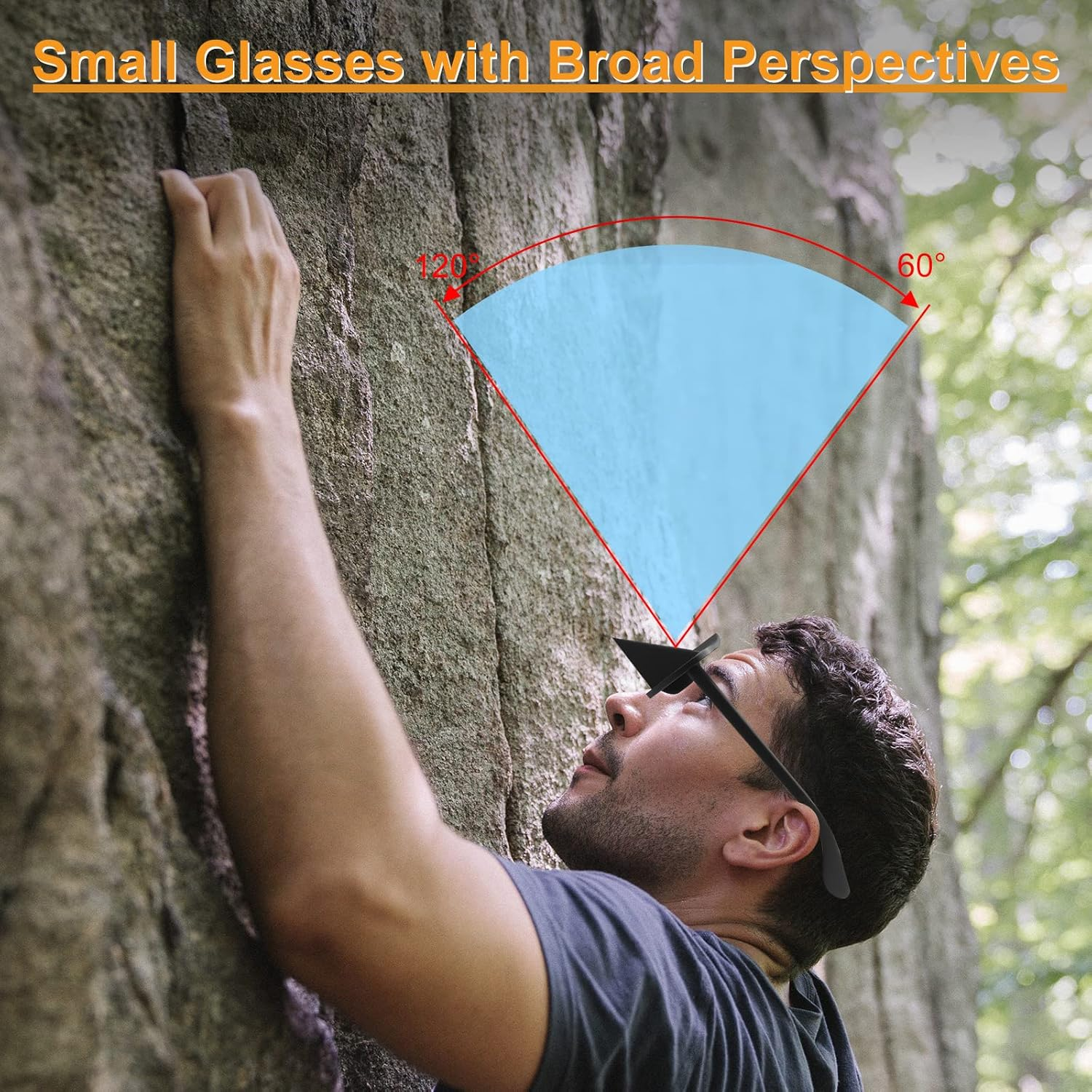 Okcsc Belay Glasses Climbing Glasses Upside 90 Angle Glasses for Outdoor Rock Climbing Hiking Activities image number 3
