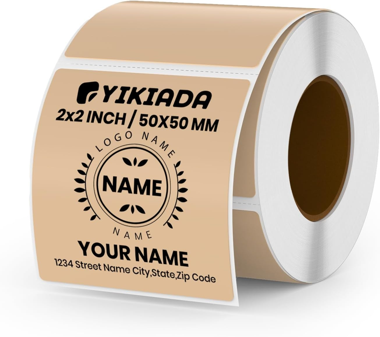 YIKIADA White Direct Thermal Labels Self-Adhesive 2 Inch X 2 Inch Rectangle Printer Stickers Waterproof Vinyl Decal Nametag for QR Code Adress Busineses & Warehouses 500 PCS per Roll