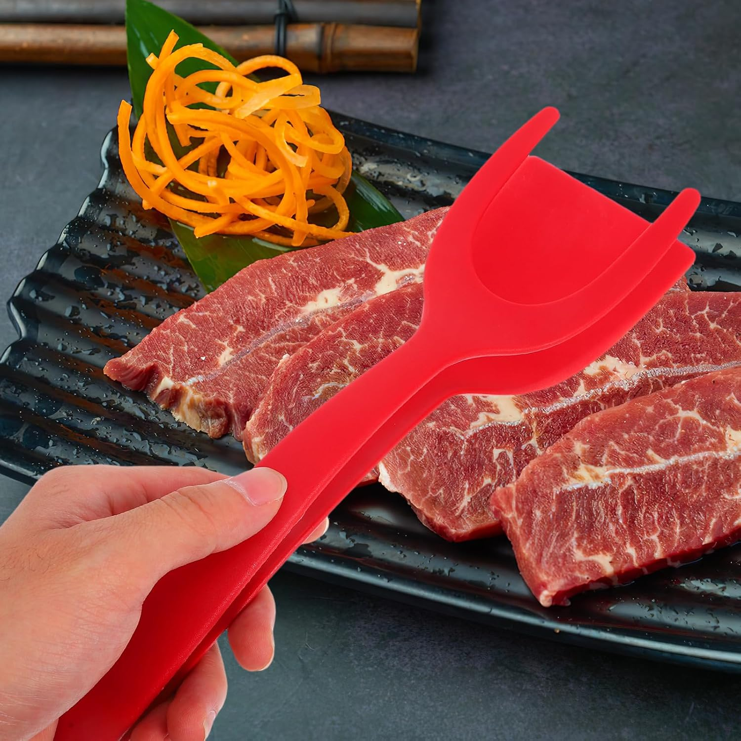 Alipis 2 in 1 Grip and Flip Spatula Egg Spatula Tongs Egg Flipper Tong Pancake Fish Turner Double Sided Toast Bread Omelet Making for Home Kitchen Cooking Tool 3Pcs image number 3