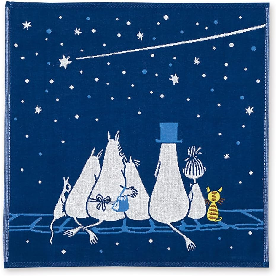 JIKAN STYLE Moomin Hankachi Handkerchief, Triple Gauze Handkerchief, Made in Japan, Front Gauze, Back Pile, 100% Cotton, Pink, Green, Approx. 9.8 X 9.8 Inches (25 X 25 Cm), 05871 (Picicic)