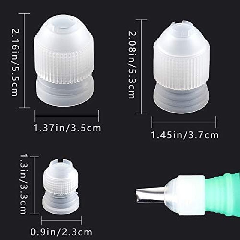 White Pastry Bag Coupler, 12 Pcs Three Different Sizes Plastic Standar Cake Decorating Pipe Tip Coupler for Piping Bags Icing Nozzles image number 6