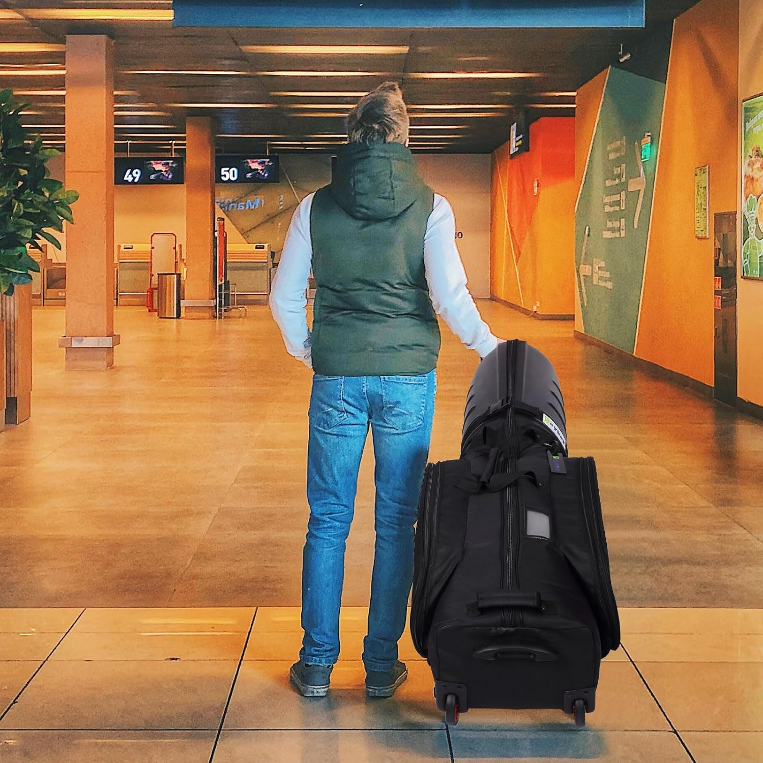 Golf Travel Bags for Airlines with Reinforced Wheels and Hard Case Top, Lightweight and Easy to Maneuver, Excellent Zipper Protect Your Clubs image number 5