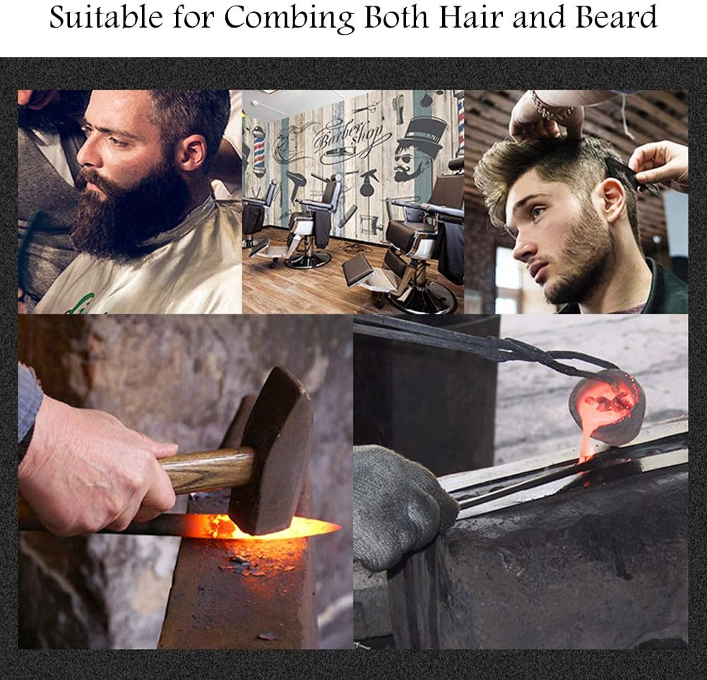 Kooingtech Men'S Beard Comb, Folding Comb, Portable Pocket Comb, Stainless Steel Comb, Folding Beard Comb for Hairdressing Salon and Household image number 1