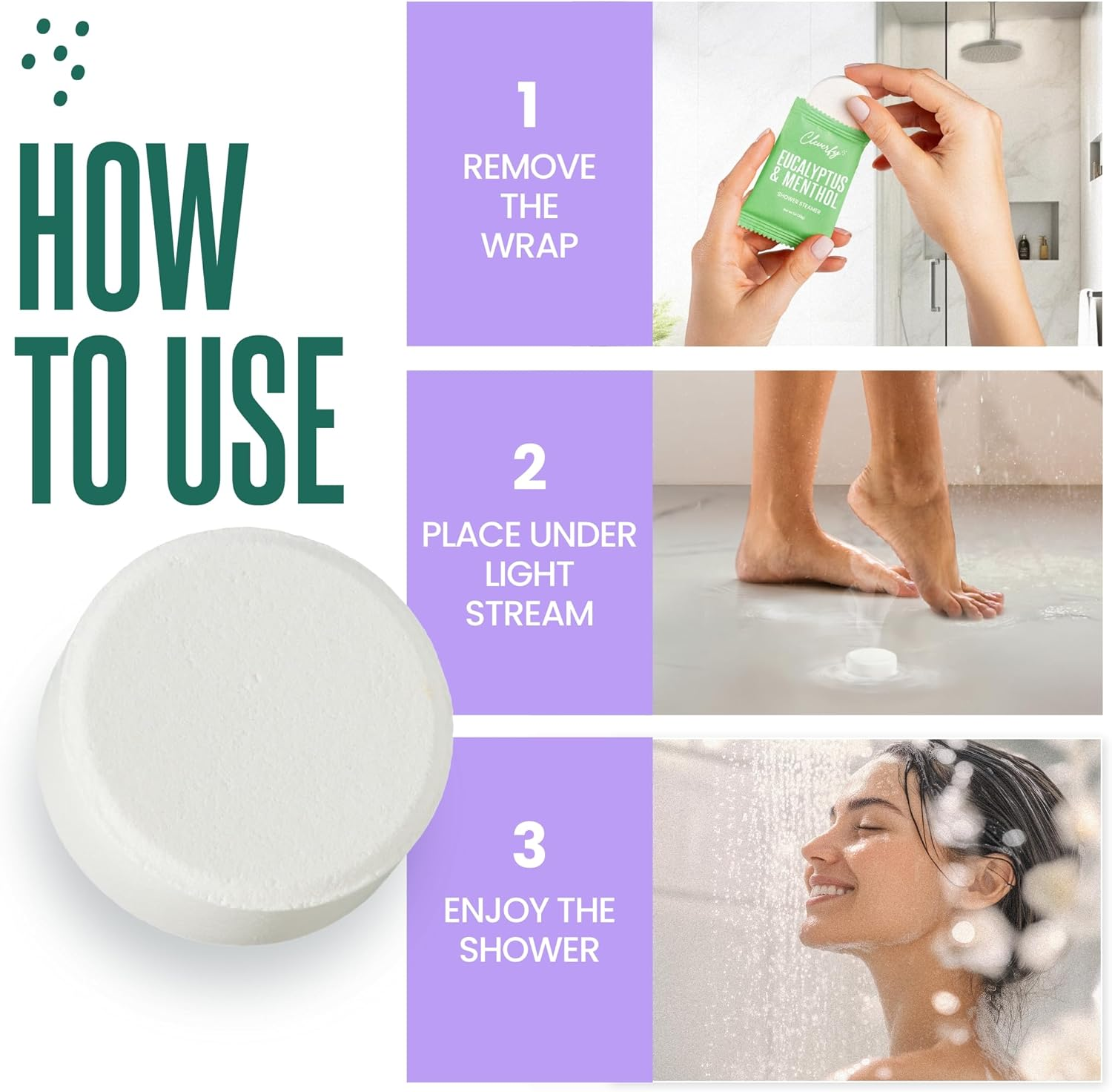 Cleverfy Shower Bombs - Set of 6 Pieces Aromatherapy Shower Steamers with Essential Oil - Our Shower Melts Work on the Same Principle as Vapor Bath and Shower Bombs Aromatherapy