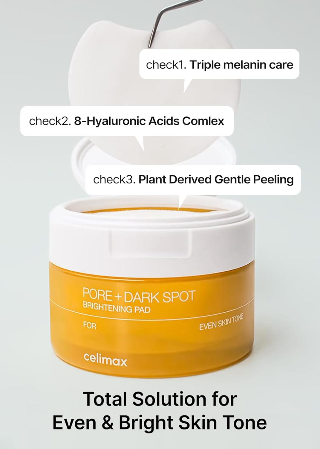 Celimax Pore + Dark Spot Brightening Pad, Exfoliating Treatment, Even Skin Tone (40 Pads) image number 2