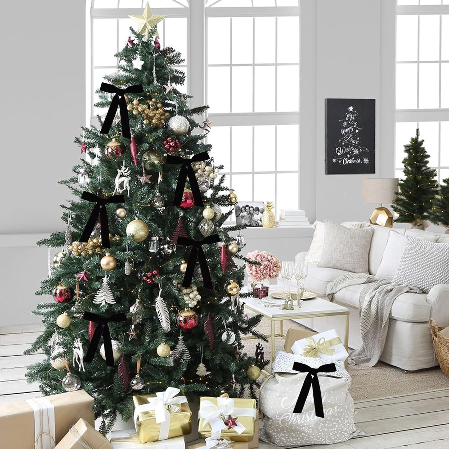 TONIFUL Black Velvet Ribbon 1 Inch X 10Yds, Vintage Velvet Ribbons, for Christmas Wreath Decoration Handmade Craft Ornaments Gift Wrapping & Bow Making, Valentine'S Day Wedding Bouquet Packaging image number 4