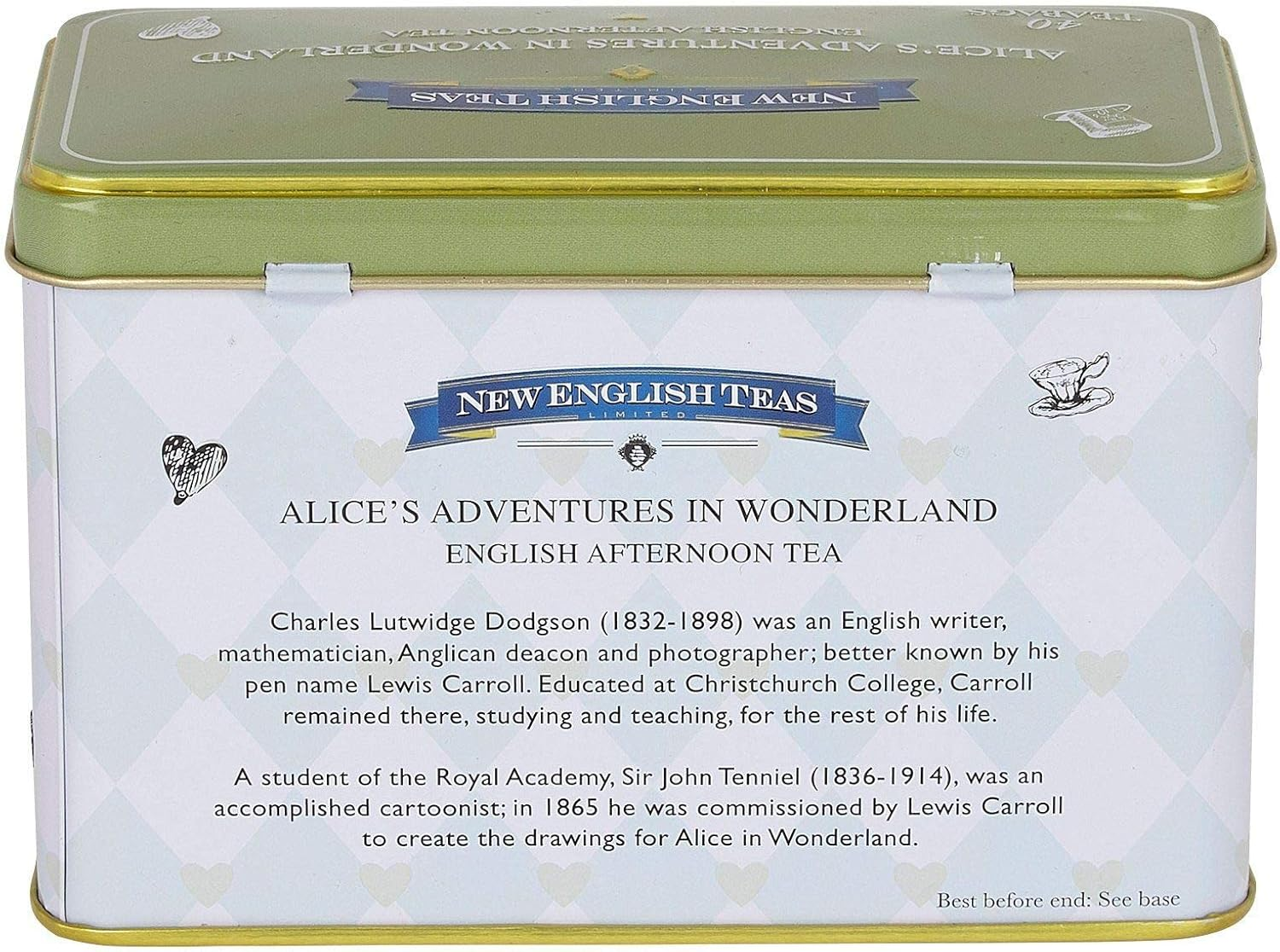 New English Teas Alice in Wonderland Tea Tin with 40 English Afternoon Teabags, Mad Hatter Tea Party image number 5