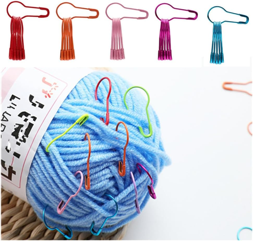 500 Pcs Colored Metal Safety Pins, Metal Gourd Pins Safety Bulb Pin Pear Shaped Pins, Knitting Pins in Gourd Shape with 10 Assorted Colors for Tagging Clothing or Fabric Projects image number 4