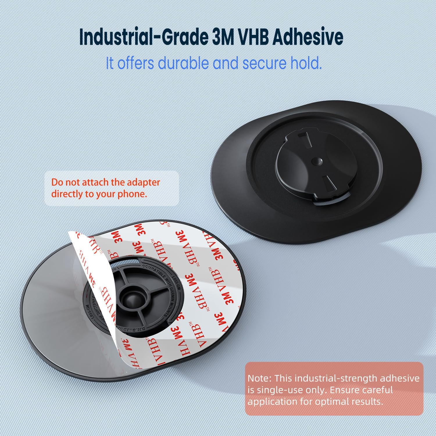 Mobile Phone Adapter Compatible with Garmin Edge Bike Mount - Secure Quarter-Turn Closure, Strong 3M VHB Adhesive for Quick Smartphone Attachment to Mtb/Road Bike/Mountain Bike Mount image number 4