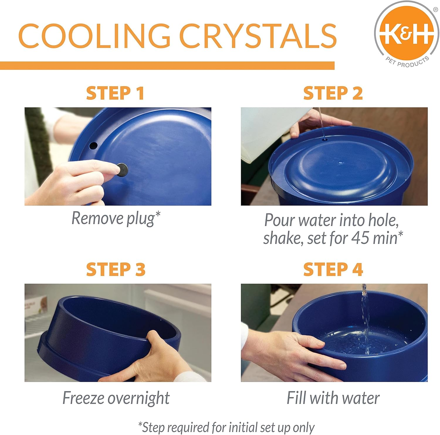 K&H Pet Products Coolin' Pet Bowl Cooling Dog Bowl Pet Water Dish for Large Medium Small Breed Dogs & Cats, Indoor/Outdoor Insulated Ice Cold Dog Bowl - Cooler Blue 96 Ounces