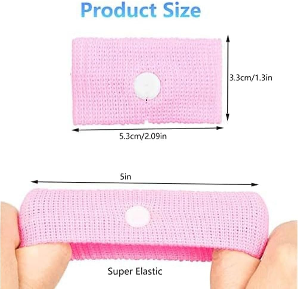 6 Pcs Travel Sickness Relief Wristbands,Seasick Wristbands for Pregnancy Children Adults, Anti-Nausea Wristbands for Car Sickness(Pink,Blue,Black) image number 6