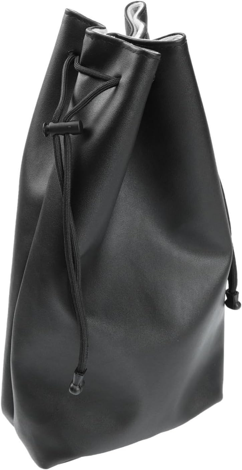 Beaupretty Pu Leather Hair Dryer Storage Bag Hanging Hook Hair Curler and Straightener Organizer Travel Carrying Case Black image number 3