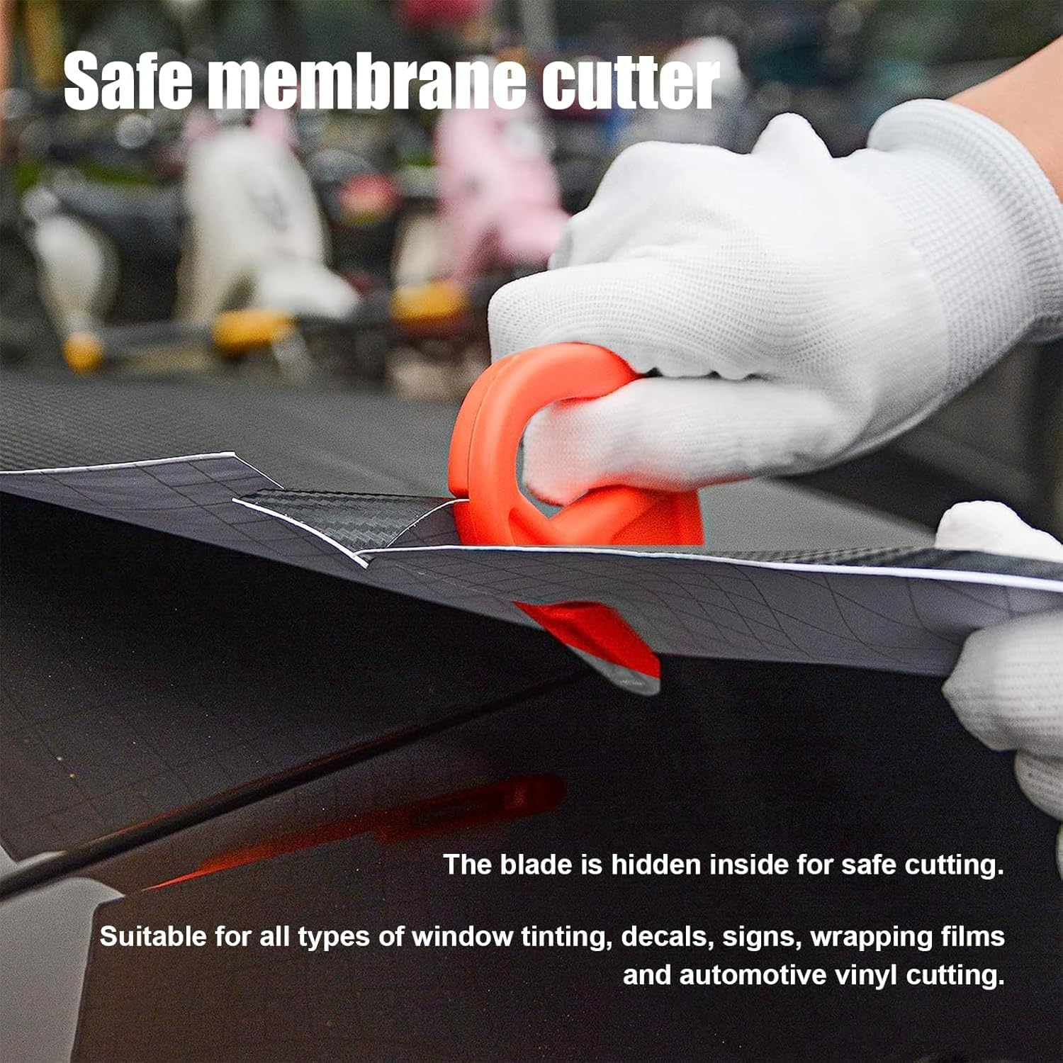 HENWUBEI 15 PCS Vehicle Vinyl Wrap Window Tint Film Tool Kit, Car Window Film Tinting Tools, Vinyl Wrap Kit Includes Felt Squeegee, Blades, Membrane Cutter, Edge Trimming Squeegee (Blue) image number 2