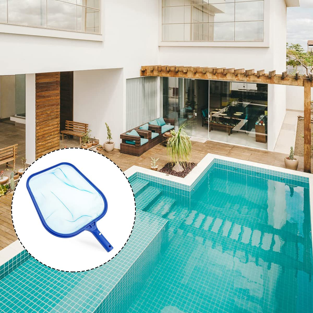 Pool Skimmer Net, Professional Rapid Salvage Debris for Clean Swimming Pools, Ponds, Hot Spring Pools (17 Inch) image number 3