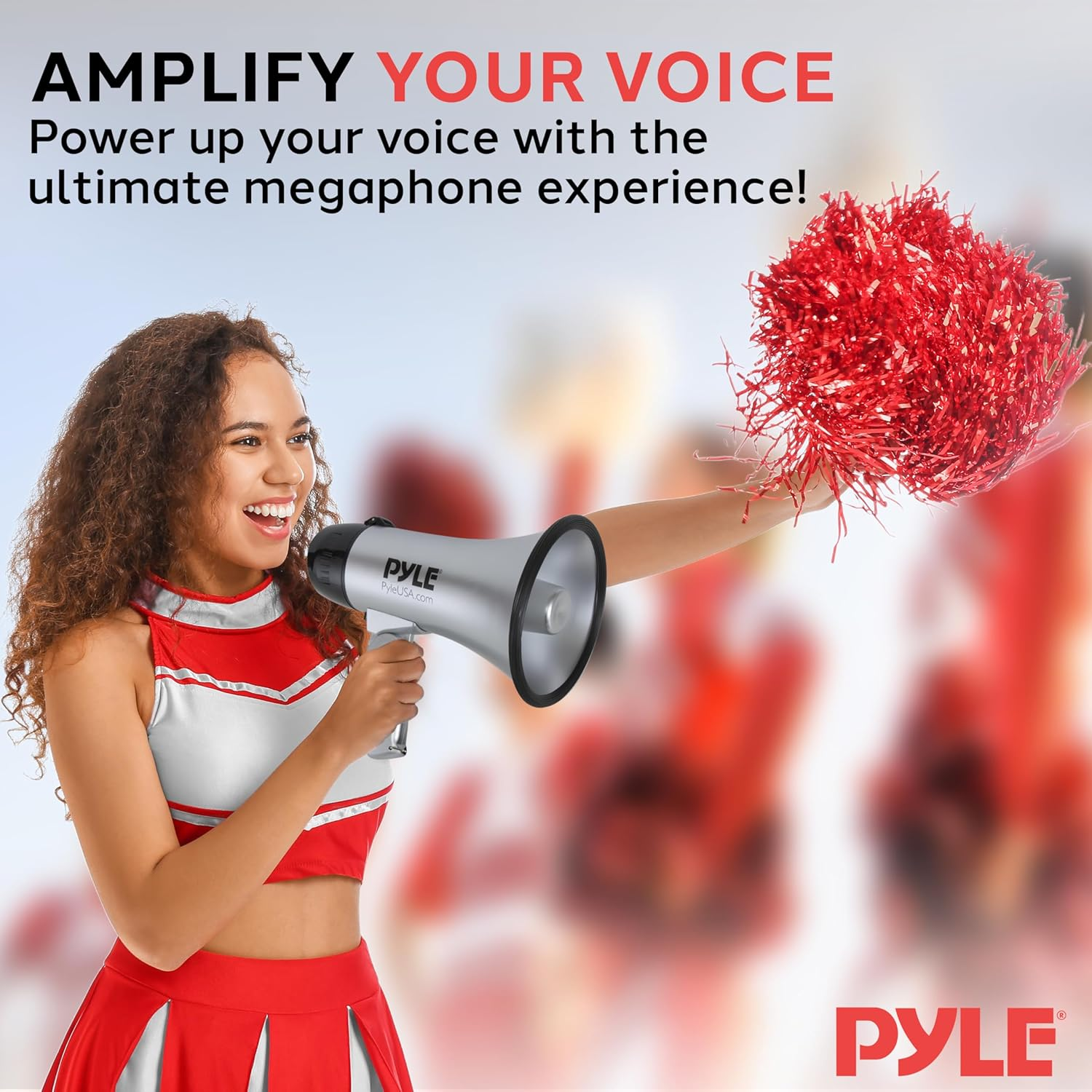 Pyle-Pro Portable Megaphone Speaker Siren Bullhorn - Compact and Battery Operated with 20 Watt Power, Microphone, 2 Modes, PA Sound and Foldable Handle for Cheerleading & Police Use-Pmp23Sl (Silver) image number 5