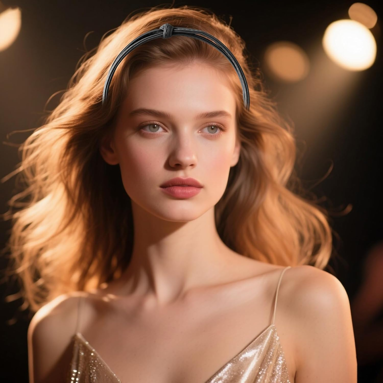 Pack of 5 Women'S Headbands, Elegant Thin Leather Headbands, Cute Knotted Leather Headbands, Solid, Simple, Fashionable, Non-Slip Hair Bands, Hair Styling Accessories for Women and Girls image number 5