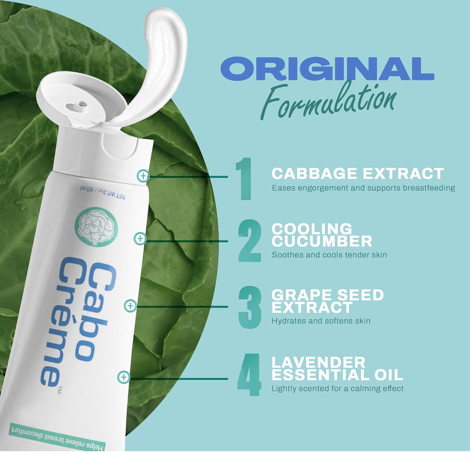 Cabbage Breast Cream for Tenderness & Engorgement Relief &ndash; Weaning Support &ndash; Helps Dry up Breast Milk &ndash; Postpartum Essential &ndash; OB-GYN Created & Mum-Approved &ndash; 60G image number 6