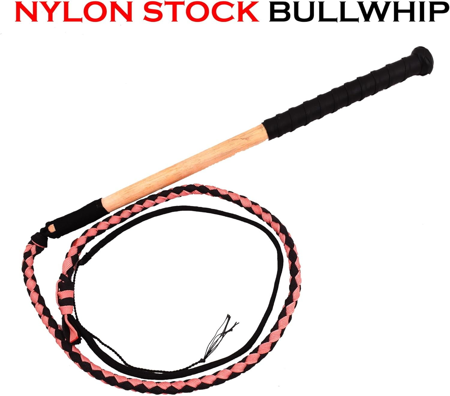 Paracord Bullwhip 2.5Ft Indiana Jones Style Whip for Equestrian Training & Cracking, Leather Phobia Paracord Nylon Kids Whip Stock Whip Heavy Duty image number 1