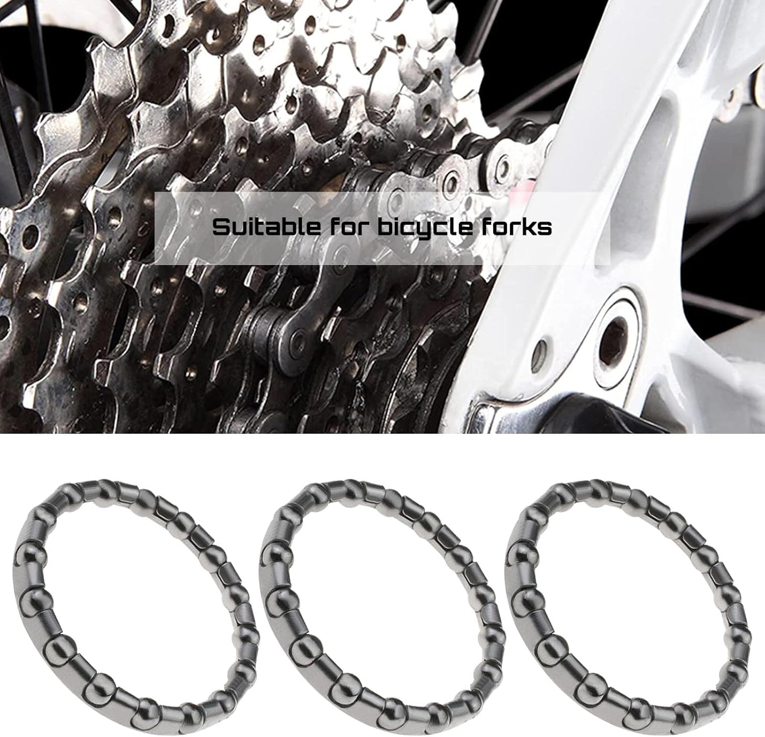 SING F LTD 10Pcs Bicycle Ball Bearing 1 1/8 Cycling Headset Bearing with 16 Balls Steering Bearings for MTB Bike Road Bike Crank Bottom Bracket Replacement Parts image number 6