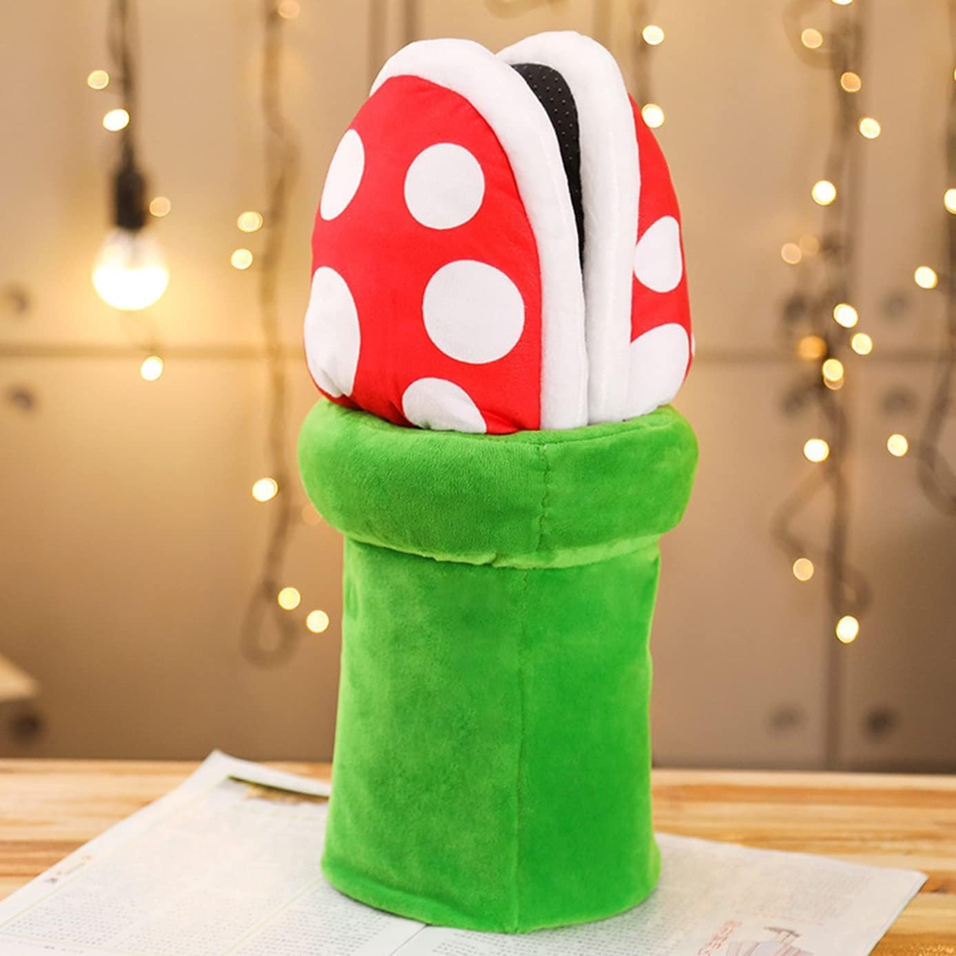 Piranha Plants Slippers for Women Men Cute Cartoon Cotton Shoes with Green Pipe Pot Holder Valentine'S Day Gifts image number 5