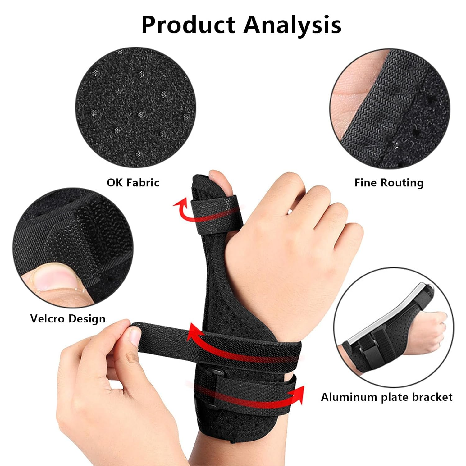 Thumb Brace, Wrist Splint Stabilizer for Arthritis, Carpal Tunnel Thumb Spica Support Strap to Assist in Thumb Rehabilitation,Tendonitis, Sprains, Wrist Brace Fits Both Hands Unisex image number 3