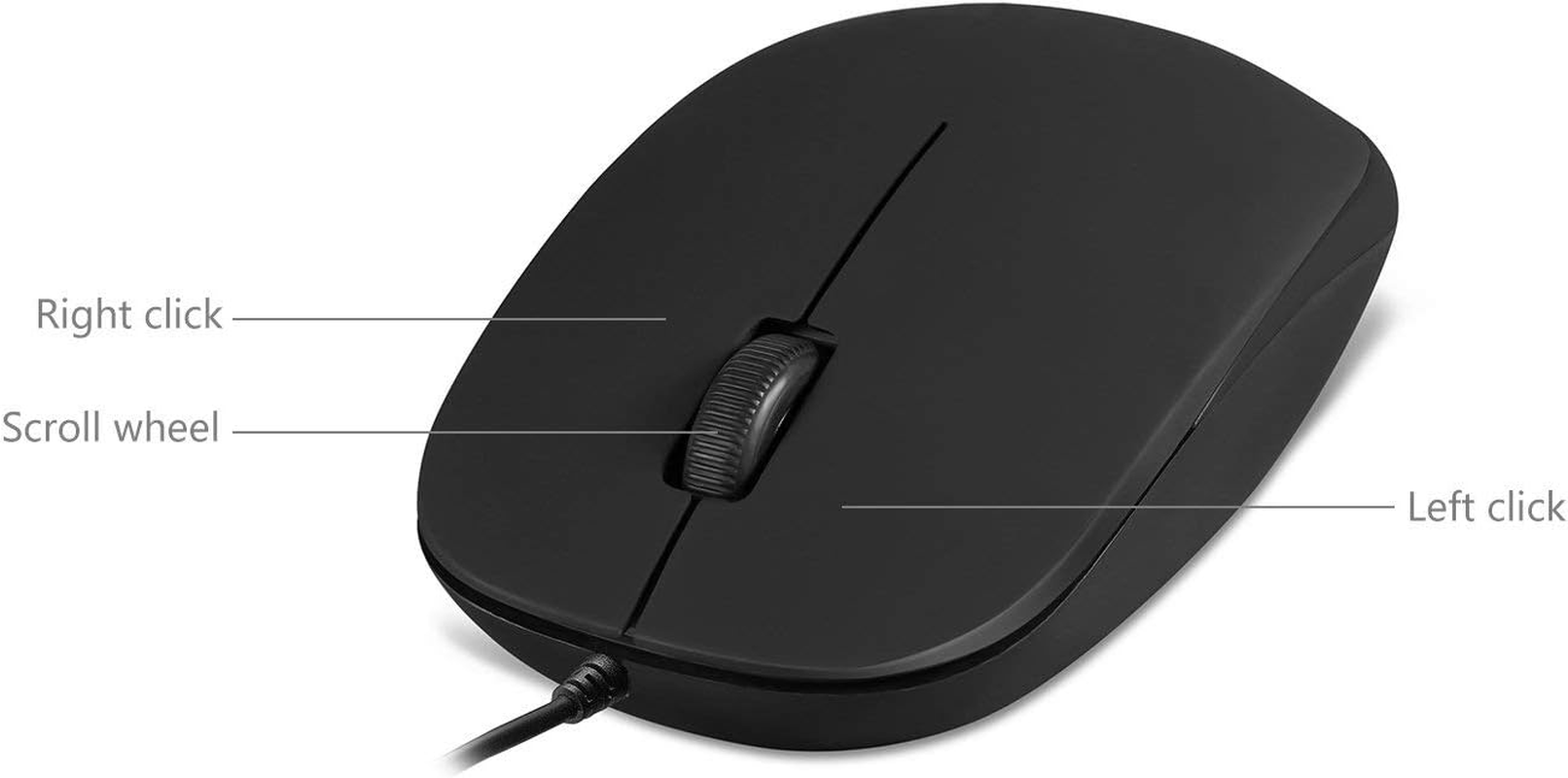 Perixx PM-201PB-10042 Wired PS2 Mouse, Black image number 3