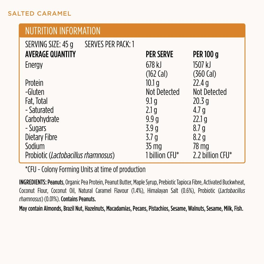Jshealth Protein Bar - Salted Caramel | Salted Caramel Protein Bars | High Protein Box of 12 X 45G Bars, Gluten-Free + Vegan-Friendly + Dairy-Free Ingredients image number 3