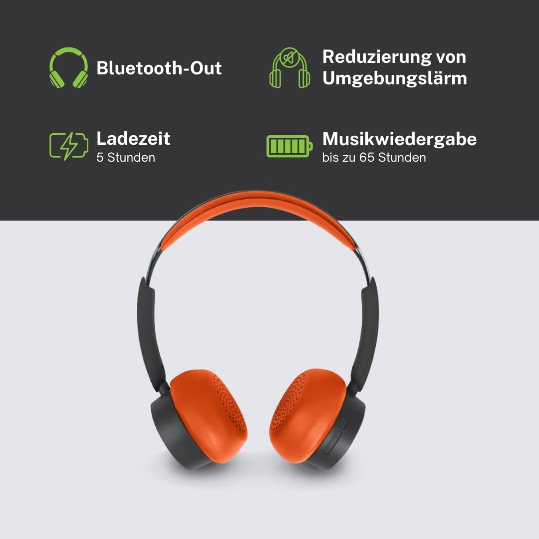 Muse M-271 BO Bluetooth Headphones, Over-Ear Headset with 65 Hours Battery Life, USB-C & Hands-Free Function, Lightweight Design with Adjustable Headband image number 5