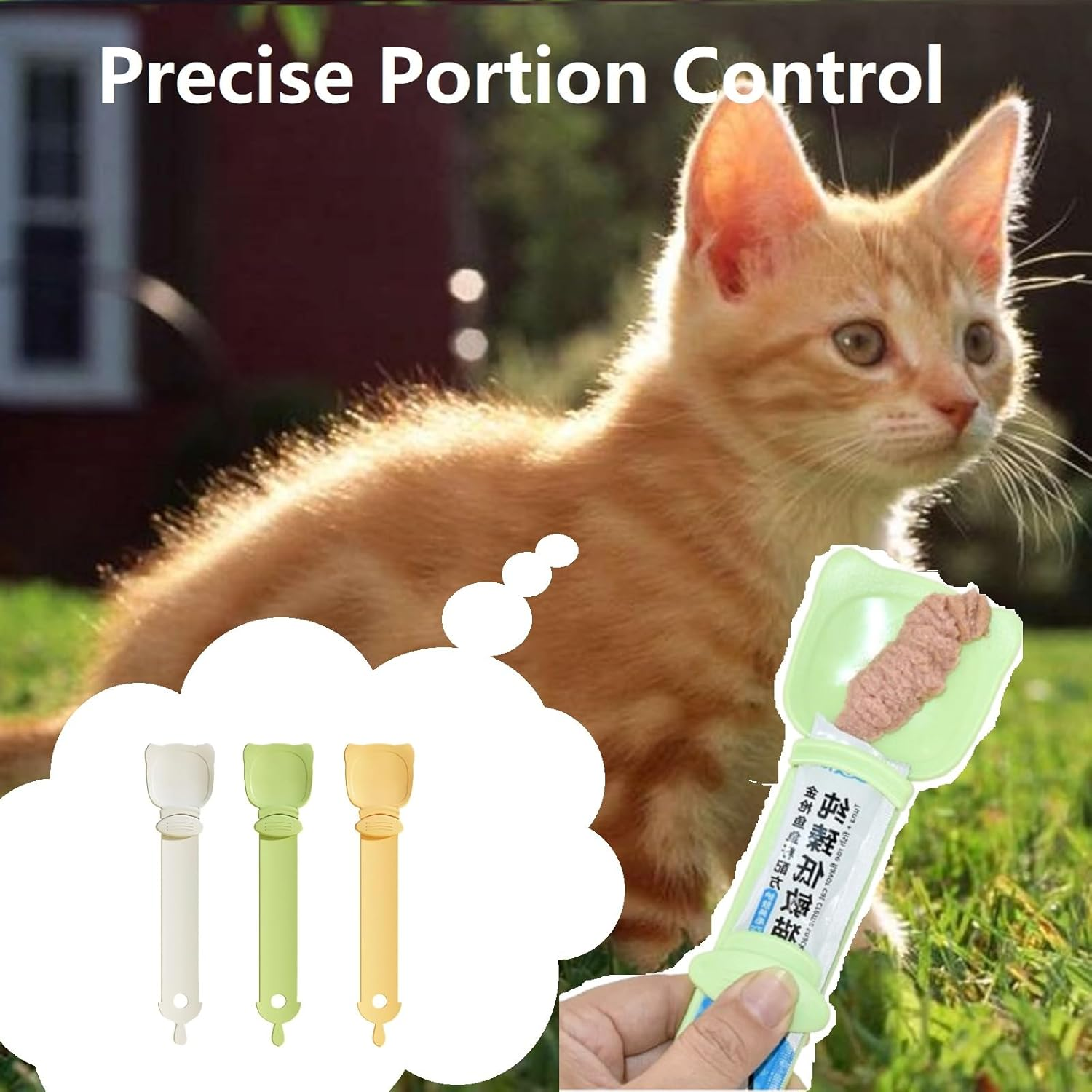 Cat Treats Spoon, Cat Strips Squeeze Spoon, Cat Food Spoon, Cat Spoon, Pet Food Spoon, Silicone Animal Food Spoon, Spoon for Liquid Snack, Cat for Dogs, Cats, Pets, Pack of 3 image number 2